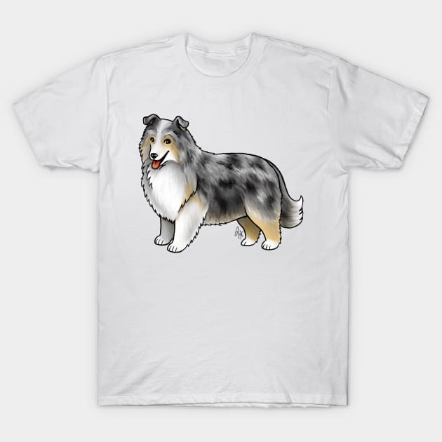 Dog - Shetland Sheepdog - Blue Merle T-Shirt by Jen's Dogs Custom Gifts and Designs